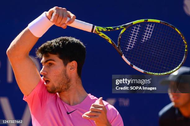 Carlos Alcaraz of Spain plays against Cameron Norrie of Great Britain during the Men's Singles Final on day seven of the ATP 250 Argentina Open 2023...