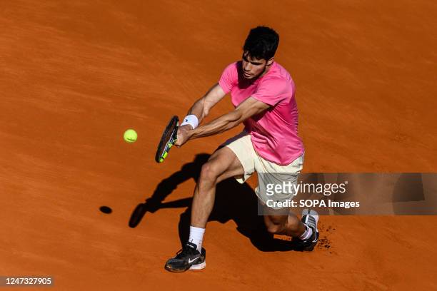 Carlos Alcaraz of Spain plays against Cameron Norrie of Great Britain during the Men's Singles Final on day seven of the ATP 250 Argentina Open 2023...