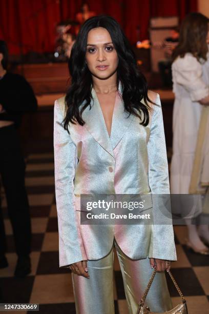 Amy-Leigh Hickman attends the Paul & Joe AW23 runway show during London Fashion Week on February 20, 2023 in London, England.