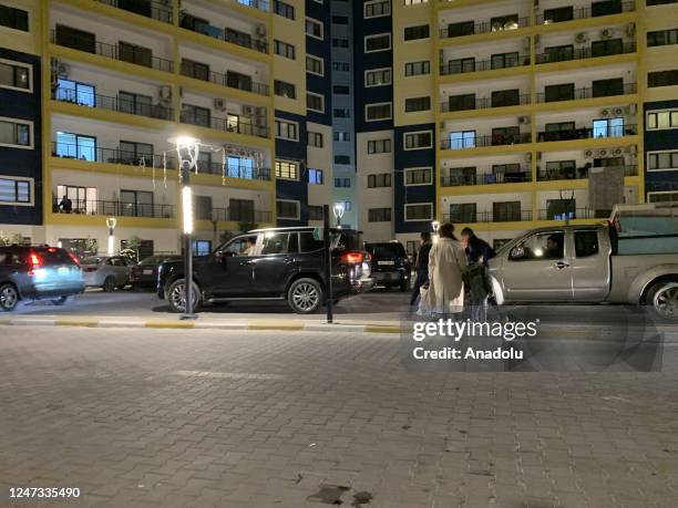 People leave their houses by cars after 6.4 and 5.8 magnitude Hatay earthquakes felt in Duhok, Iraq on February 20, 2023.