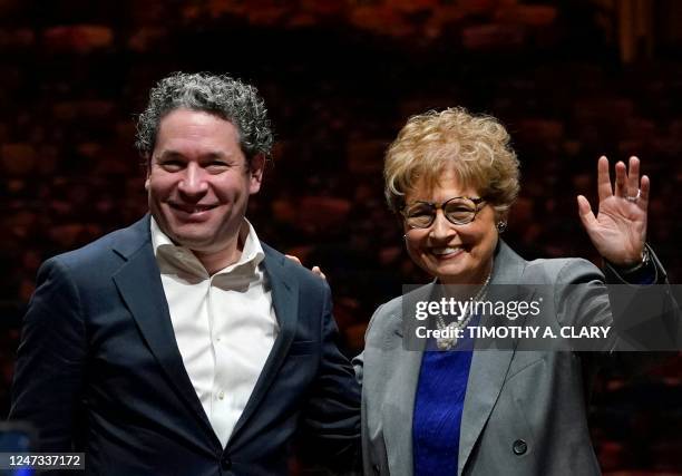 Venezuelan conductor and violinist Gustavo Dudamel is welcomed as the New York Philharmonics 27th Music and Artistic Director by New York...