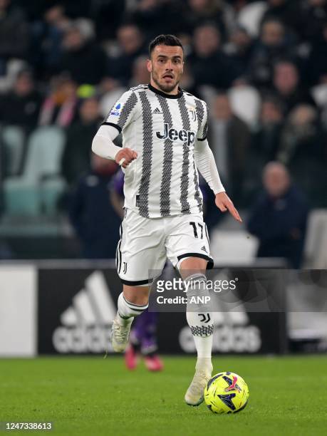 Filip Kostic of Juventus FC during the Italian Serie A match between Juventus FC and ACF Fiorentina at Allianz Stadium on February 12, 2023 in Turin,...