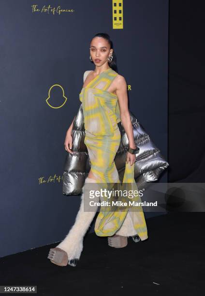 Twigs attends the Moncler Genius presentation during London Fashion Week February 2023 on February 20, 2023 in London, England.