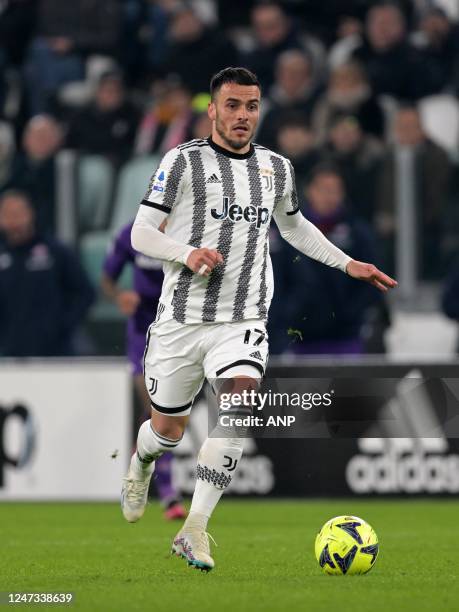 Filip Kostic of Juventus FC during the Italian Serie A match between Juventus FC and ACF Fiorentina at Allianz Stadium on February 12, 2023 in Turin,...