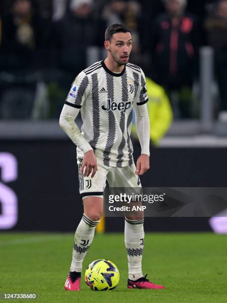 Mattia de Sciglio of Juventus FC during the Italian Serie A match between Juventus FC and ACF Fiorentina at Allianz Stadium on February 12, 2023 in...