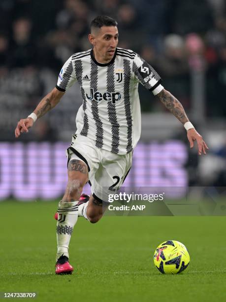 Angel di Maria of Juventus FC during the Italian Serie A match between Juventus FC and ACF Fiorentina at Allianz Stadium on February 12, 2023 in...