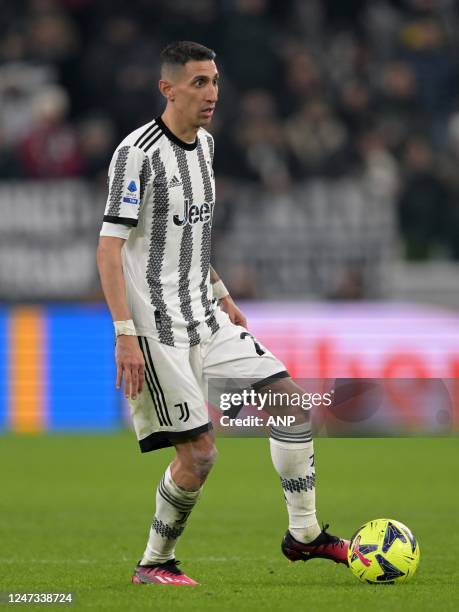 Angel di Maria of Juventus FC during the Italian Serie A match between Juventus FC and ACF Fiorentina at Allianz Stadium on February 12, 2023 in...