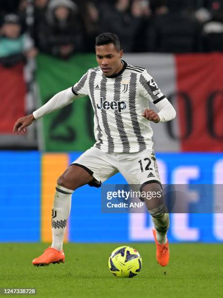 Alex Sandro of Juventus FC during the Italian Serie A match between Juventus FC and ACF Fiorentina at Allianz Stadium on February 12, 2023 in Turin,...