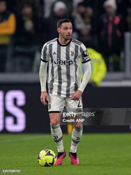 Mattia de Sciglio of Juventus FC during the Italian Serie A match between Juventus FC and ACF Fiorentina at Allianz Stadium on February 12, 2023 in...