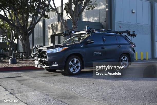 Zoox is testing its self-driving software on Toyota Highlanders near its headquarters in Foster City, California on February 20, 2023.