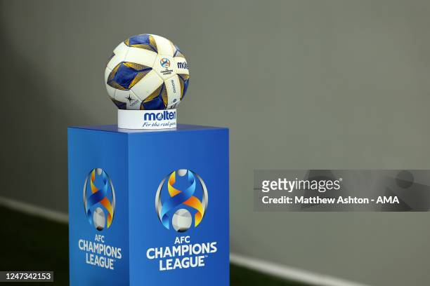 The Molten Vantaggio 5000 AFC ball during the AFC Champions League - Western Region - Round of 16 match between Al-Hilal v Shabab Al-Ahli at Al...