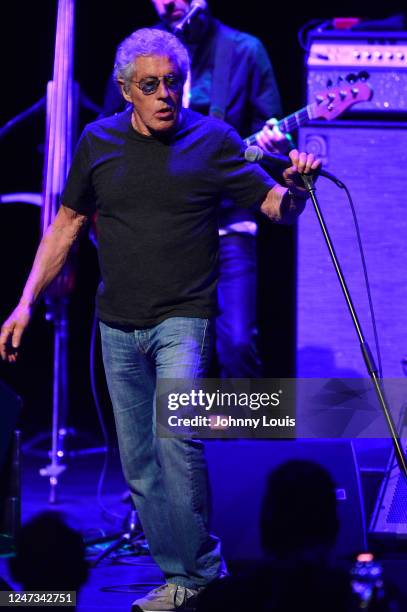 Roger Daltrey performs on stage during 'Roger Daltrey: A Night Of The Who Classics' at Hard Rock Live at Seminole Hard Rock Hotel & Casino Hollywood...