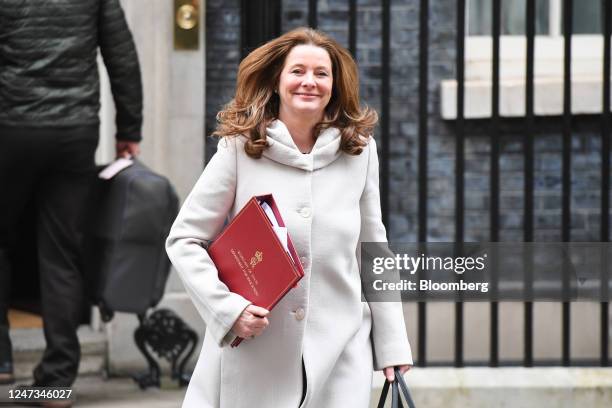 Gillian Keegan, UK education secretary, departs following a weekly meeting of cabinet ministers at 10 Downing Street in London, UK, on Tuesday, Feb....