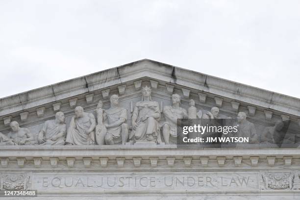 The US Supreme Court is seen in Washington, DC on February 21, 2023 as the justices hear arguments in two cases that test Section 230, the law that...