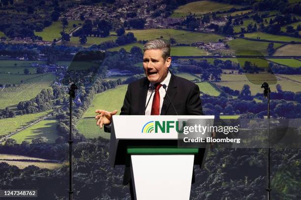 Keir Starmer, leader of the Labour Party, speaks at the National Farmers' Union conference in Birmingham, UK, on Tuesday, Feb. 21, 2023. UK...