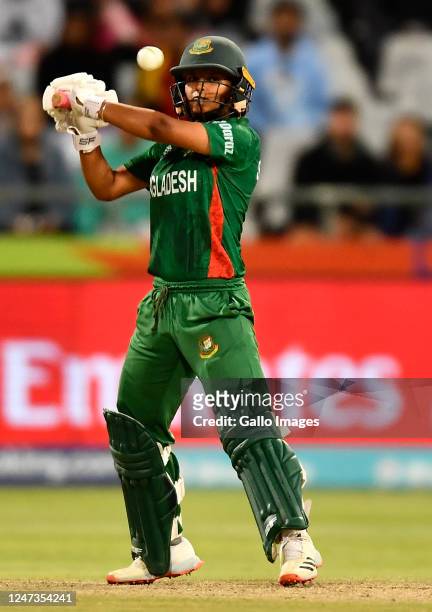 Sobhana Mostary of Bangladesh during the ICC Women's T20 World Cup match between South Africa and Bangladesh at Newlands Cricket Ground on February...
