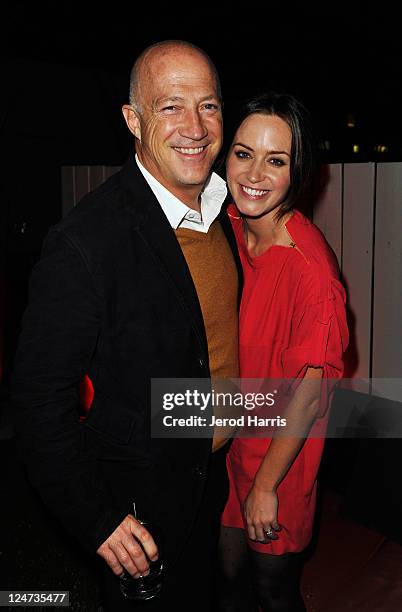 Bryan Lourd of CAA and Actress Emily Blunt at the smartwater CAA party on the vitaminwater Rooftop on September 11, 2011 in Toronto, Canada.