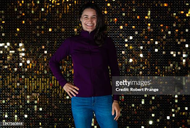 Monica Niculescu of Romania arrives at the players party on Day 3 of the Dubai Duty Free Tennis at Dubai Duty Free Tennis Stadium on February 21,...