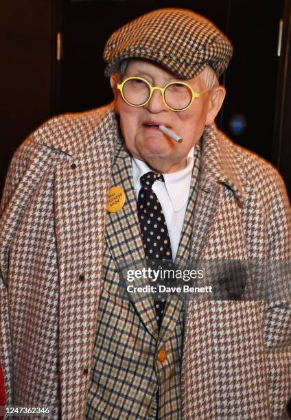 David Hockney attends the Gala Opening of "David Hockney: Bigger & Closer " at Lightroom on February 21, 2023 in London, England.