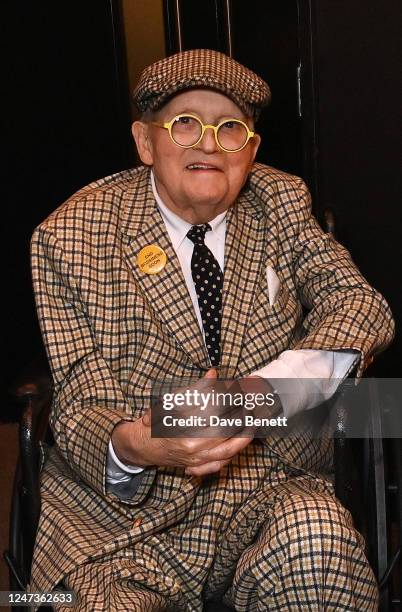 David Hockney attends the Gala Opening of "David Hockney: Bigger & Closer " at Lightroom on February 21, 2023 in London, England.