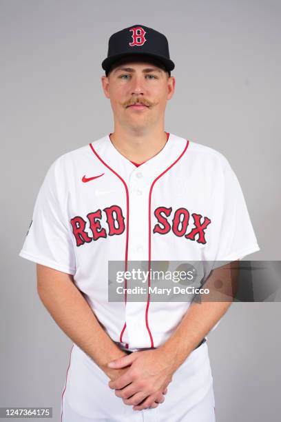 Josh Winckowski of the Boston Red Sox poses for a photo during the Boston Red Sox Photo Day at JetBlue Park on Tuesday, February 21, 2023 in Fort...