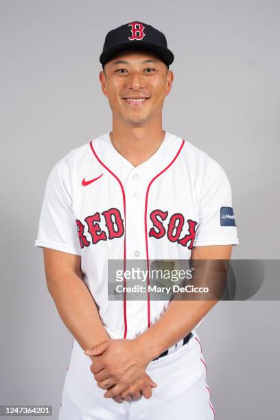 Rob Refsnyder of the Boston Red Sox poses for a photo during the Boston Red Sox Photo Day at JetBlue Park on Tuesday, February 21, 2023 in Fort...