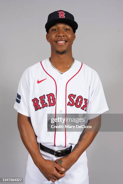 Brayan Bello of the Boston Red Sox poses for a photo during the Boston Red Sox Photo Day at JetBlue Park on Tuesday, February 21, 2023 in Fort Myers,...