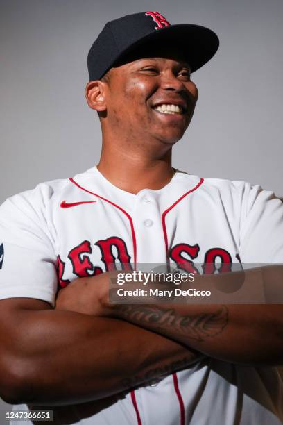 Rafael Devers of the Boston Red Sox poses for a photo during the Boston Red Sox Photo Day at JetBlue Park on Tuesday, February 21, 2023 in Fort...