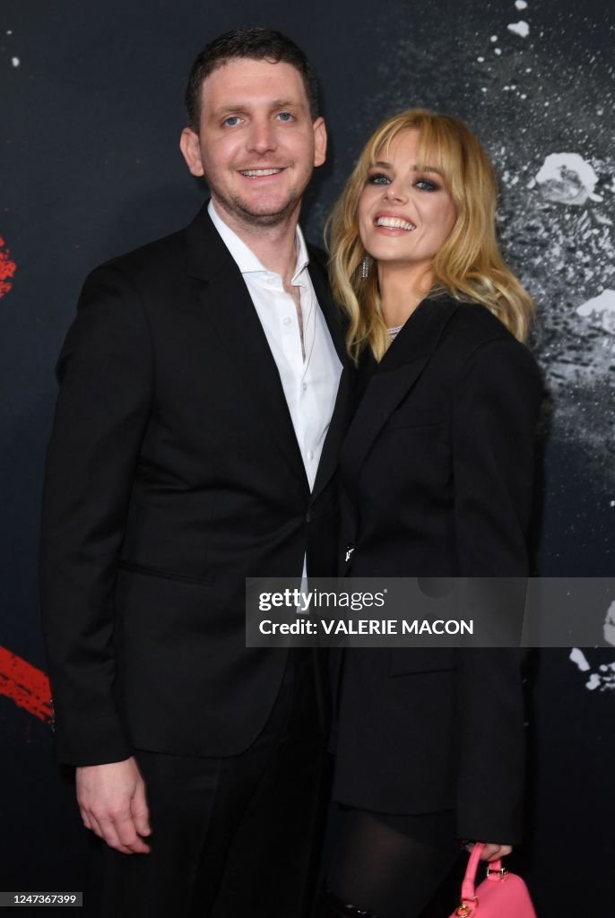 Writer Jimmy Warden and Australian actress Samara Weaving arrive for