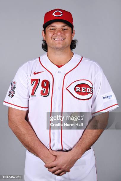 Ian Gibaut of the Cincinnati Reds poses for a photo during the Cincinnati Reds Photo Day at Goodyear Ballpark on Tuesday, February 21, 2023 in...