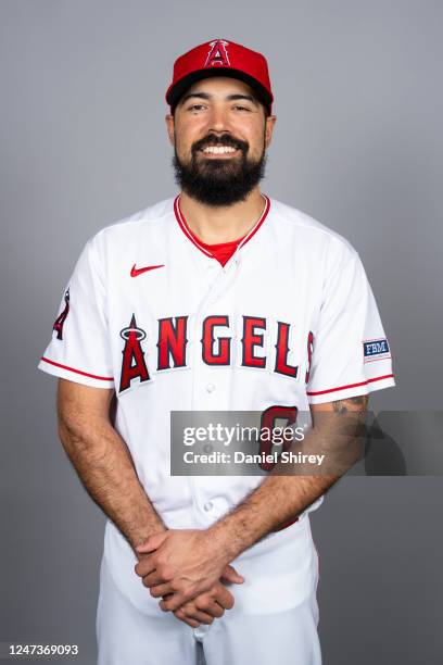 Anthony Rendon of the Los Angeles Angels poses for a photo during the Los Angeles Angels Photo Day at Tempe Diablo Stadium on Tuesday, February 21,...