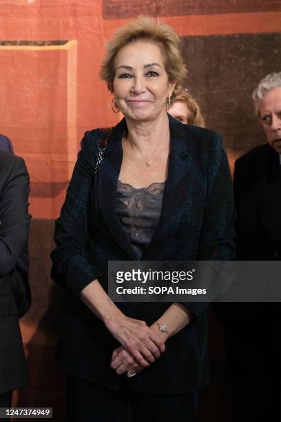 Spanish journalist Ana Rosa Quintana attends the inauguration of the sixth edition of the Modern Art Salon at the Carlos de Ambere Foundation in...