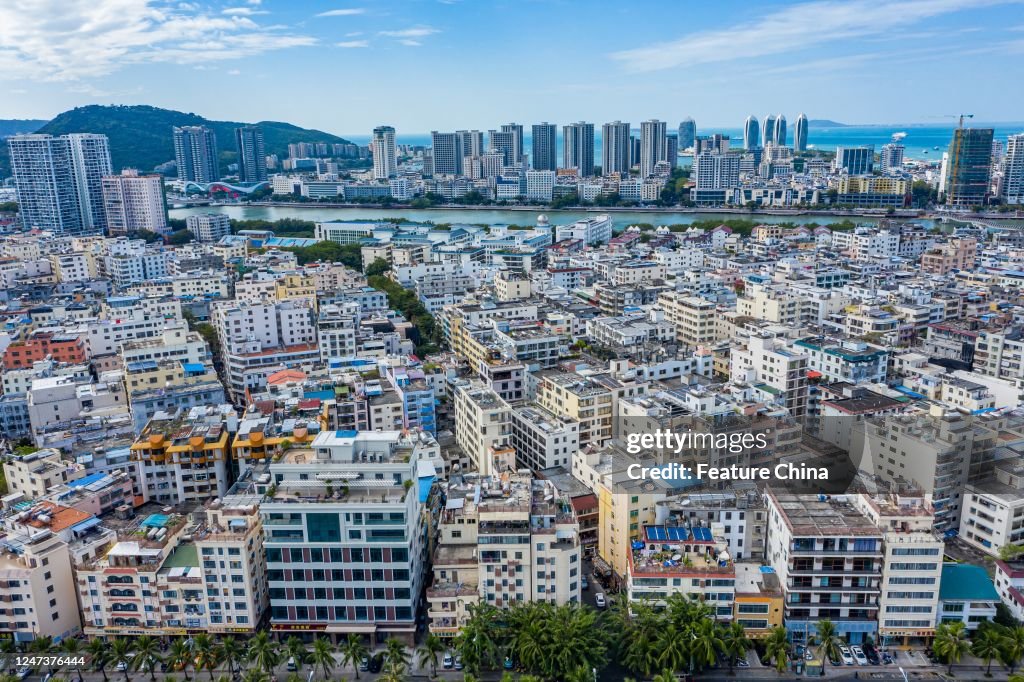 China - The shantytown of Gangmen Village in the center of Sanya city in south China's Hainan province