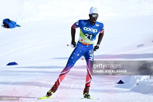 Haiti's Stevenson Savart competes in the mens Cross-Country 10km Free qualification of the FIS Nordic World Ski Championships in Planica on February...