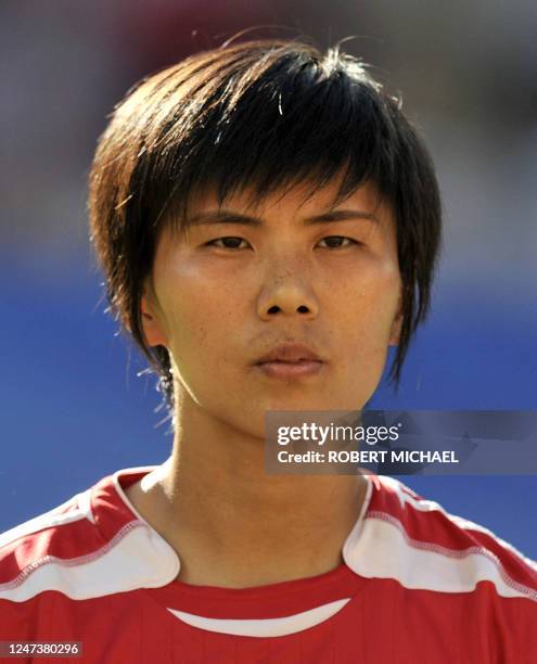 North Korea's midfielder Jo Yun Mi is pictured prior the football match of the FIFA women's football World Cup USA vs Korea PRK at Dresden's...