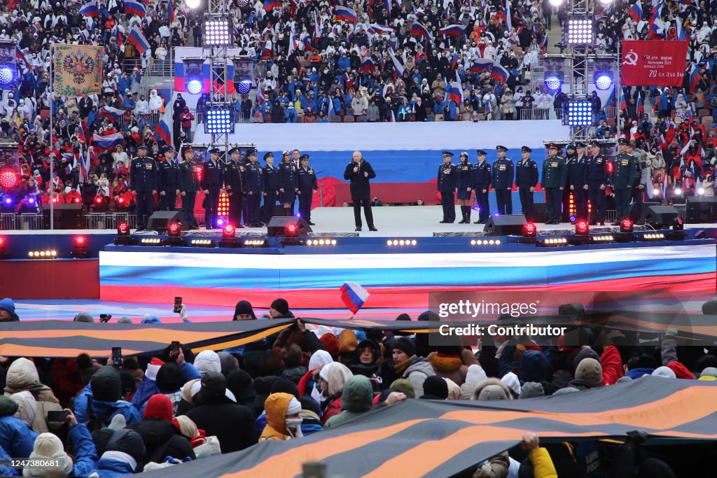 Putin Attends Pro Government Concert In Luzhniki Stadium