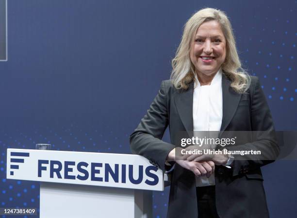 Helen Giza, CEO and CFO of Fresenius Medical Care, during a photo shoot prior to the beginning of the annual press conference on February 22, 2023 in...