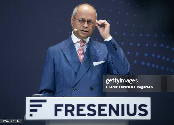 Michael Sen, CEO of Fresenius SE, during the annual press conference on February 22, 2023 in Bad Homburg, Germany. Fresenius SE is a German medical...