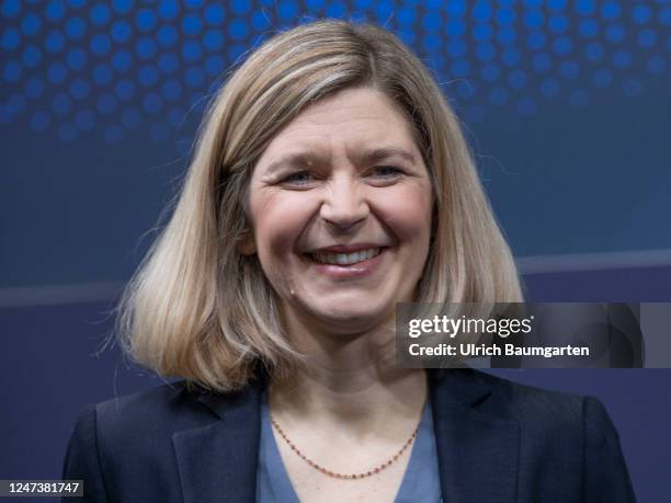 Sara Hennicken, CFO of Fresenius SE, during a photo shoot prior to the beginning of the annual press conference on February 22, 2023 in Bad Homburg,...