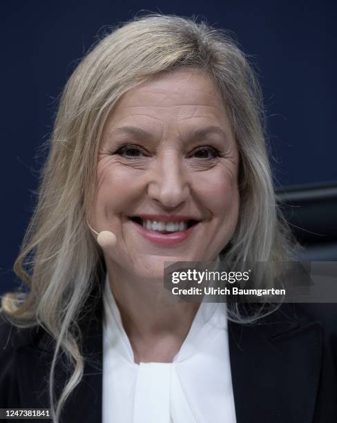 Helen Giza, CEO and CFO of Fresenius Medical Care, during the annual press conference on February 22, 2023 in Bad Homburg, Germany. Frersenius SE is...