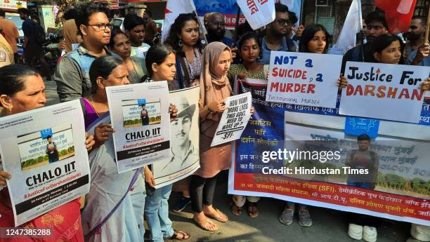 Bombay students, Student Federation of India and other student organizations protest outside IIT Bombay seeking justice for 18-year-old Dalit student...