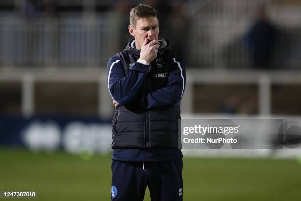 Hartlepool United 1st team coach Tony Sweeney during the Sky Bet League 2 match between Hartlepool United and Newport County at Victoria Park,...