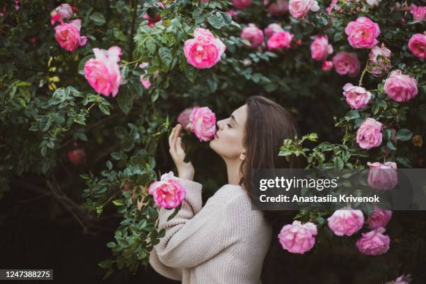Smelling Roses Inbloom Woman Smell Roses Photos and Premium High Res Pictures - Getty Images