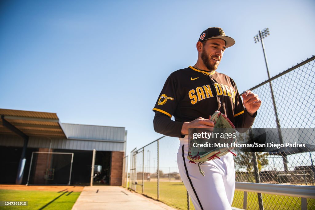 Padres Java Joe Joe Musgrove of the San Diego Padres walks between fields at the ...