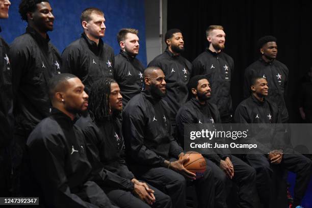 Members of Team LeBron pose for a photo before the NBA All-Star Game as part of 2023 NBA All Star Weekend on Sunday, February 19, 2023 at Vivint...