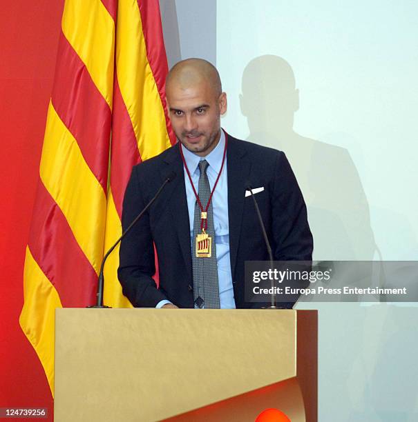 Pep Guardiola receives a gold medal of honour as a recognition for his career and his contribution to the image of a cultured, civilized and open...