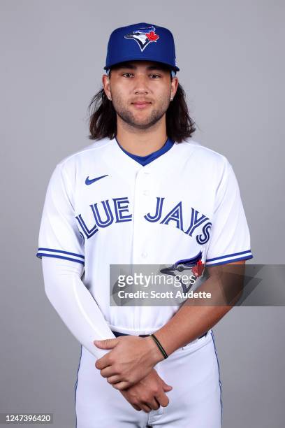 Bo Bichette of the Toronto Blue Jays poses for a photo during the Toronto Blue Jays Photo Day at TD Ballpark on Wednesday, February 22, 2023 in...
