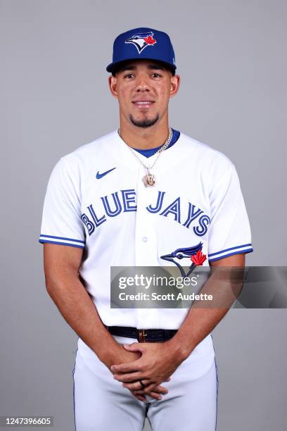 Jose Berrios of the Toronto Blue Jays poses for a photo during the Toronto Blue Jays Photo Day at TD Ballpark on Wednesday, February 22, 2023 in...