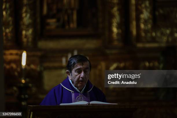 Catholic devotees flock to church during the annual observance of Ash Wednesday at the Church of Nuestra Senora de la Candelaria in Bogota, Colombia...