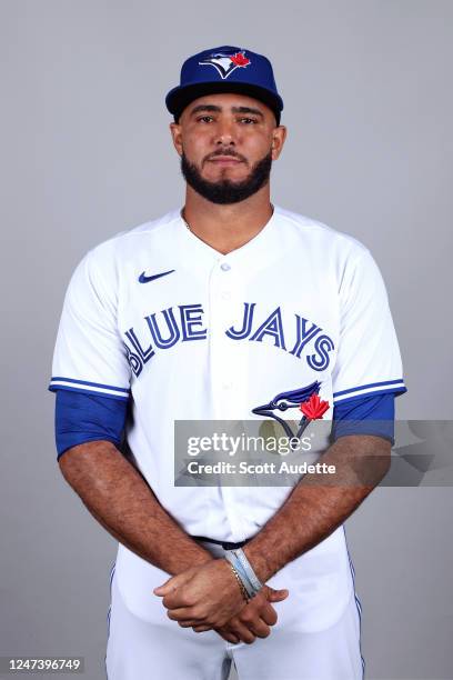 Yimi Garcia of the Toronto Blue Jays poses for a photo during the Toronto Blue Jays Photo Day at TD Ballpark on Wednesday, February 22, 2023 in...